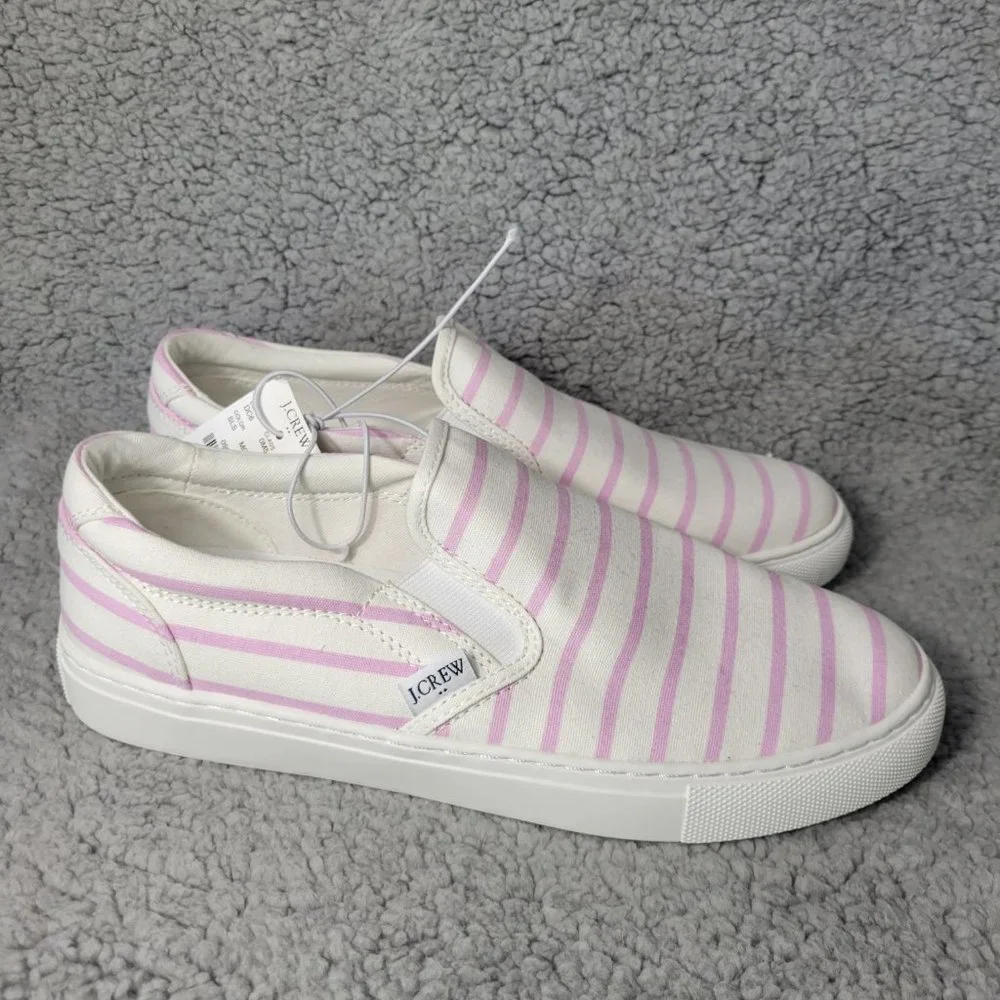J. Crew Printed road trip slip-on sneakers Smoky Lilac-Ivory Stripe - Picture 6 of 9